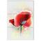Designart - Beautiful Red Watercolor Poppy - Flowers Canvas Wall Artwork